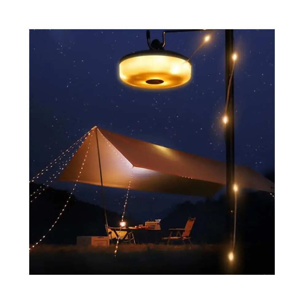 (Warm 10m) Outdoor Waterproof Portable Stowable String Light 8/10mLED Camping USB Charging Lighting Lamp