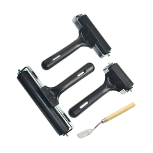 3 PCS for Crafts,Printmaking Brayers,Hard Rubber Roller Brayers with 1Pcs Painting Scraper