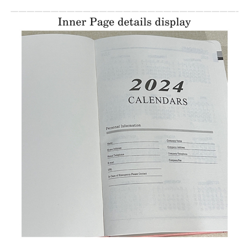 2024 Diary A5 Diary Week to View A5 Daily Planner Notebook for Office Diary for 2024 Red 2