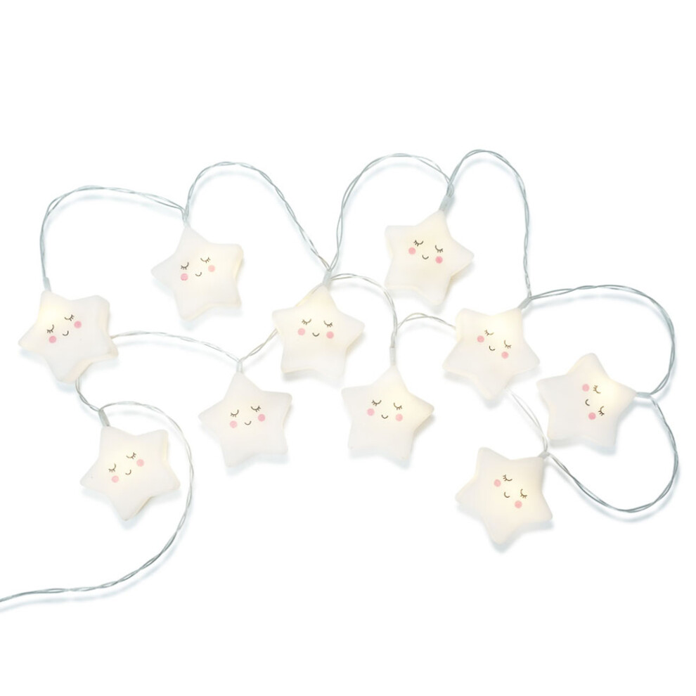 Set of 10 Battery Powered Star Fairy String Lights