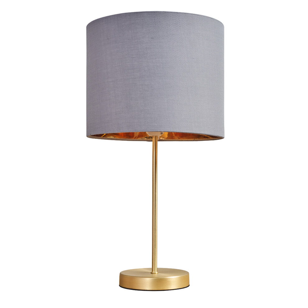 Charlie Gold Table Lamp Small Grey Gold Shade