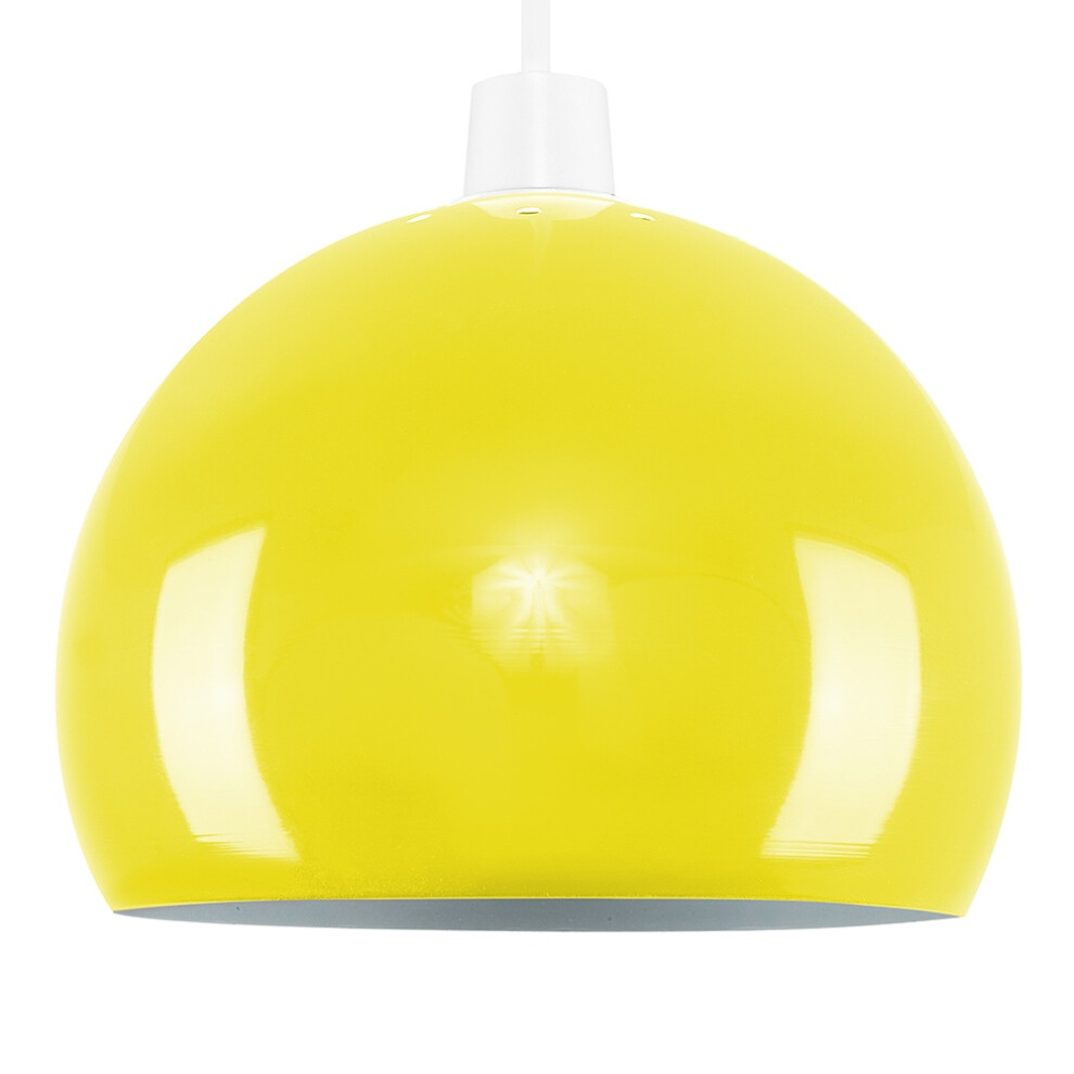 Mini Arco Metal Pendant Shade Yellow + 1x 10W B22 Bulb