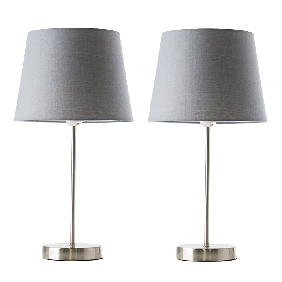 Charlie Pair of Silver Table Lamp