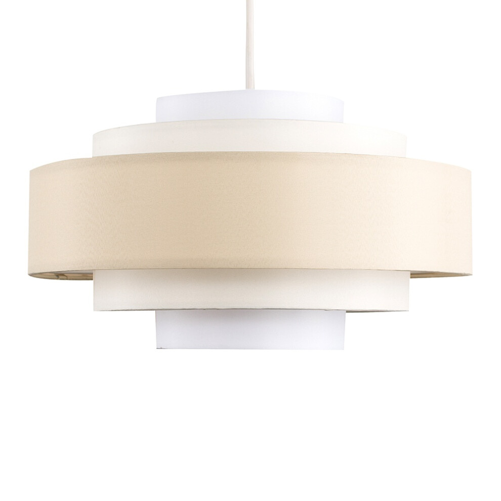 Cream Ceiling Pendant Shade With Warm White B22 Bulb Included