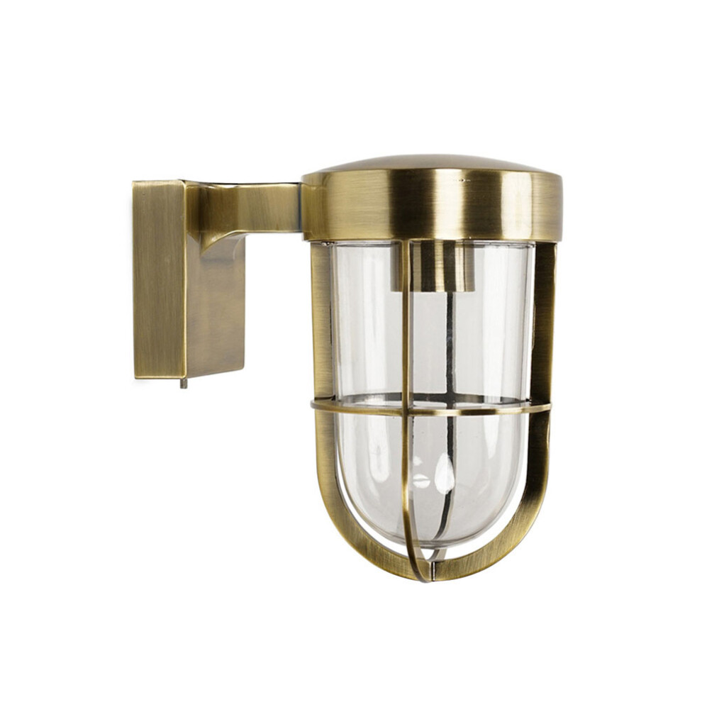 Fanar Industrial Antique Brass Bathroom Wall Light