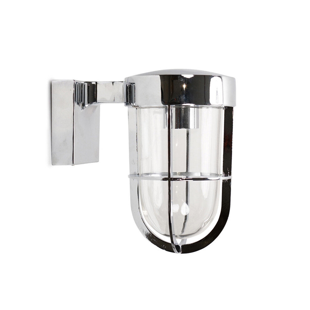 Fanar Industrial Chrome Bathroom Wall Light