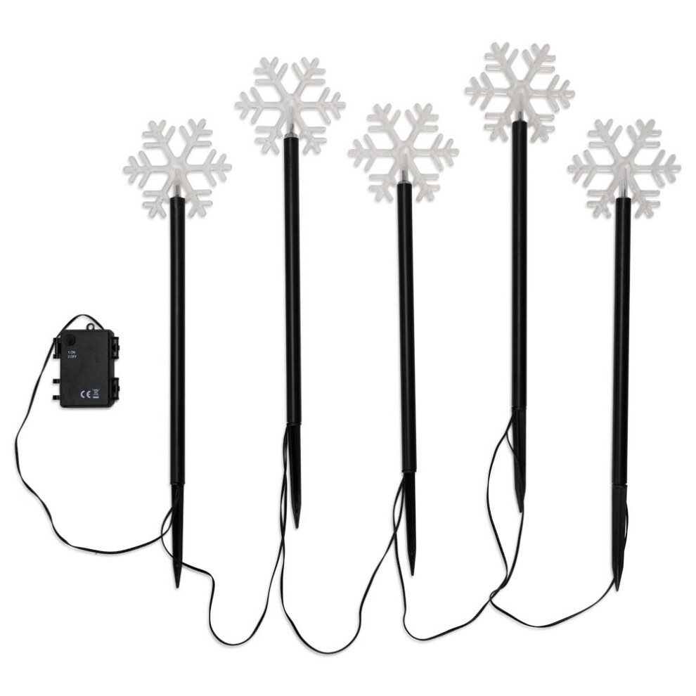 Snowflake Black Outdoor Ground Spike Light