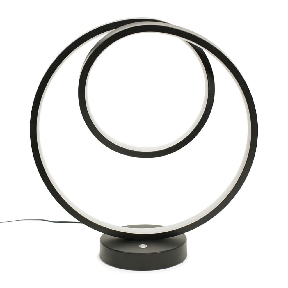 Infinity Matt Black Loop Integrated LED Touch Table Lamp In Warm White