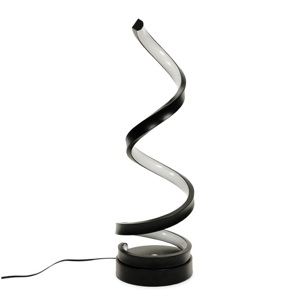 Infinity Matt Black Single Twist Integrated LED Table Lamp In Warm White