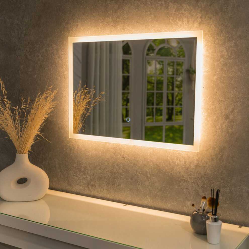 ValueLights Mirror IP44 Demister Touch Backlit LED 50 x 70cm Light