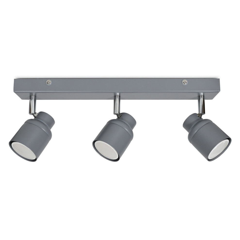 Benton Grey 3 Way Bathroom Ceiling Bar Spotlight