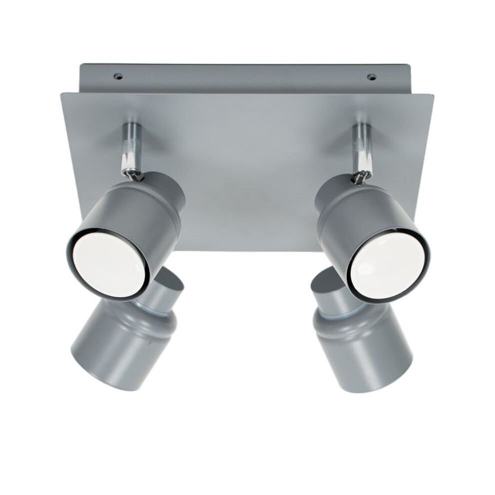 Benton Grey 4 Way Bathroom Ceiling Square Spotlight