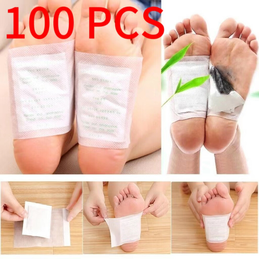 100Pcs Detox Foot Patches Pads Body Toxins Feet Cleansing Herbal