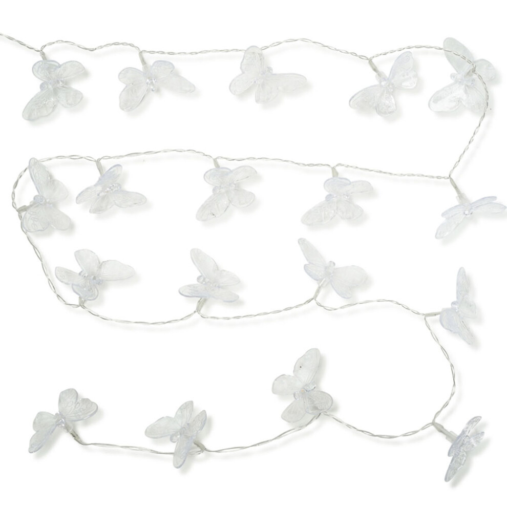 Valuelights 20Pc Clear Butterfly Solar String Lights
