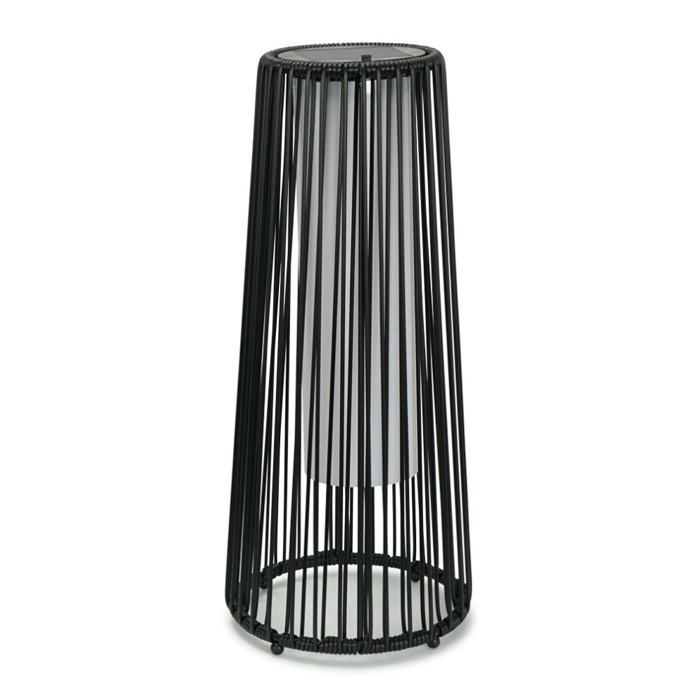 Black Rattan Splashproof Solar Powered Floor Lamp