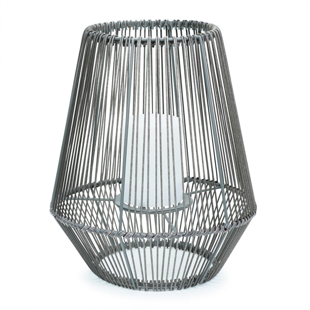 Solar Powered Natural Rattan Outdoor Table Lamp