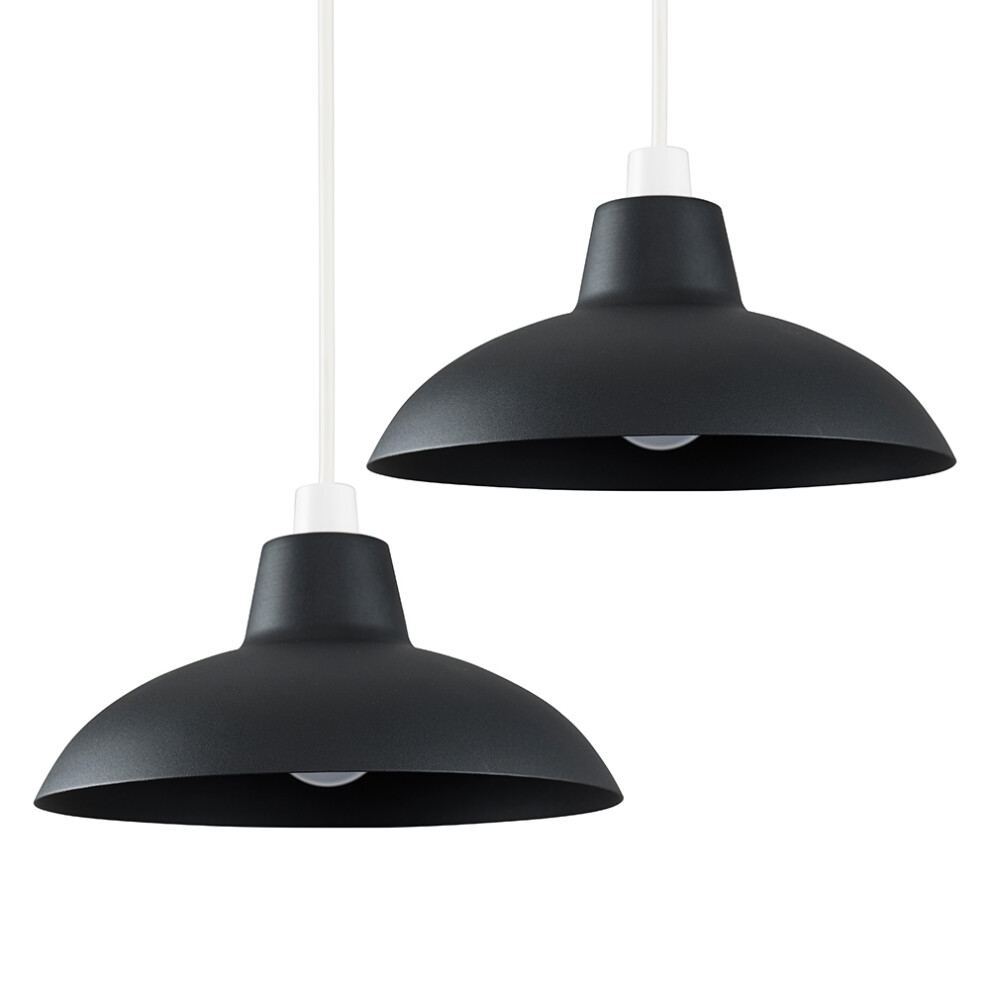 Civic Pair of Black Ceiling Pendant Shade