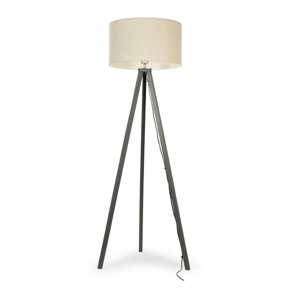 Barbro Grey Tripod Floor Lamp Large Natural Shade