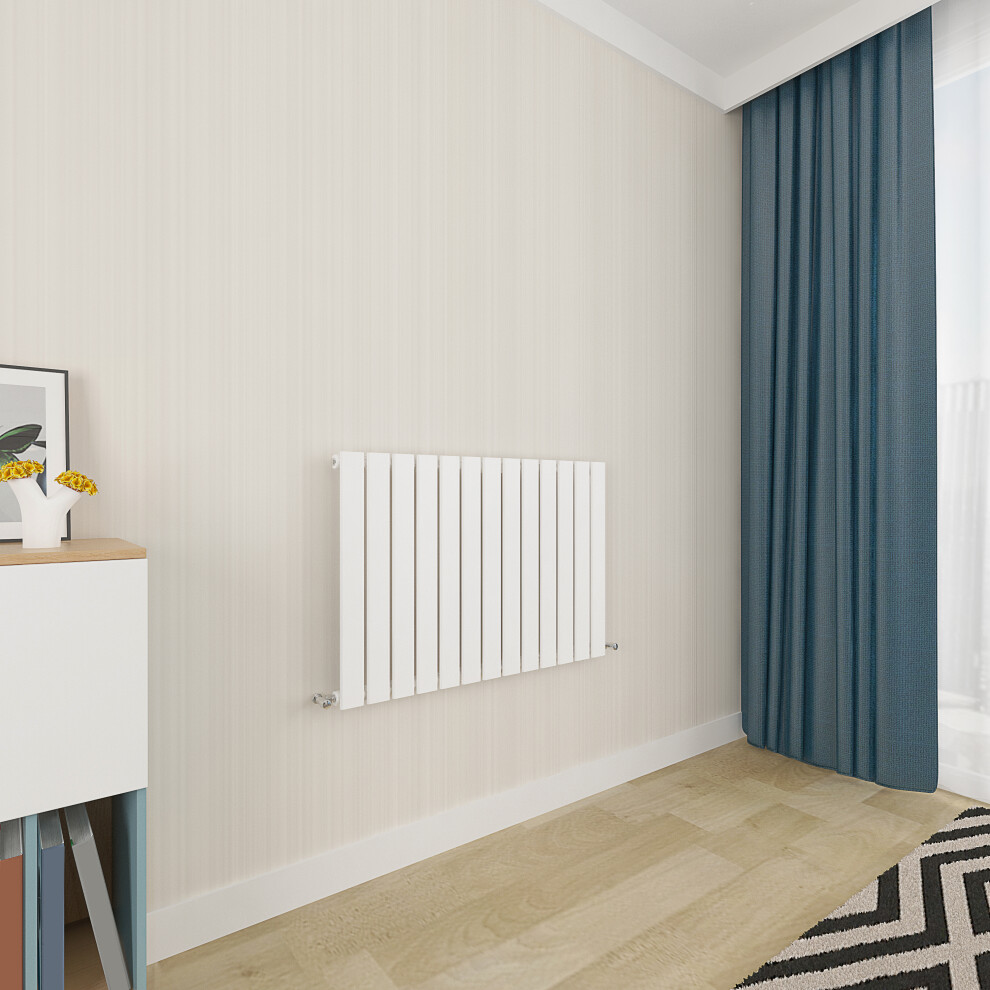 (600x884mm Single) Horizontal flat radiator white all sizes