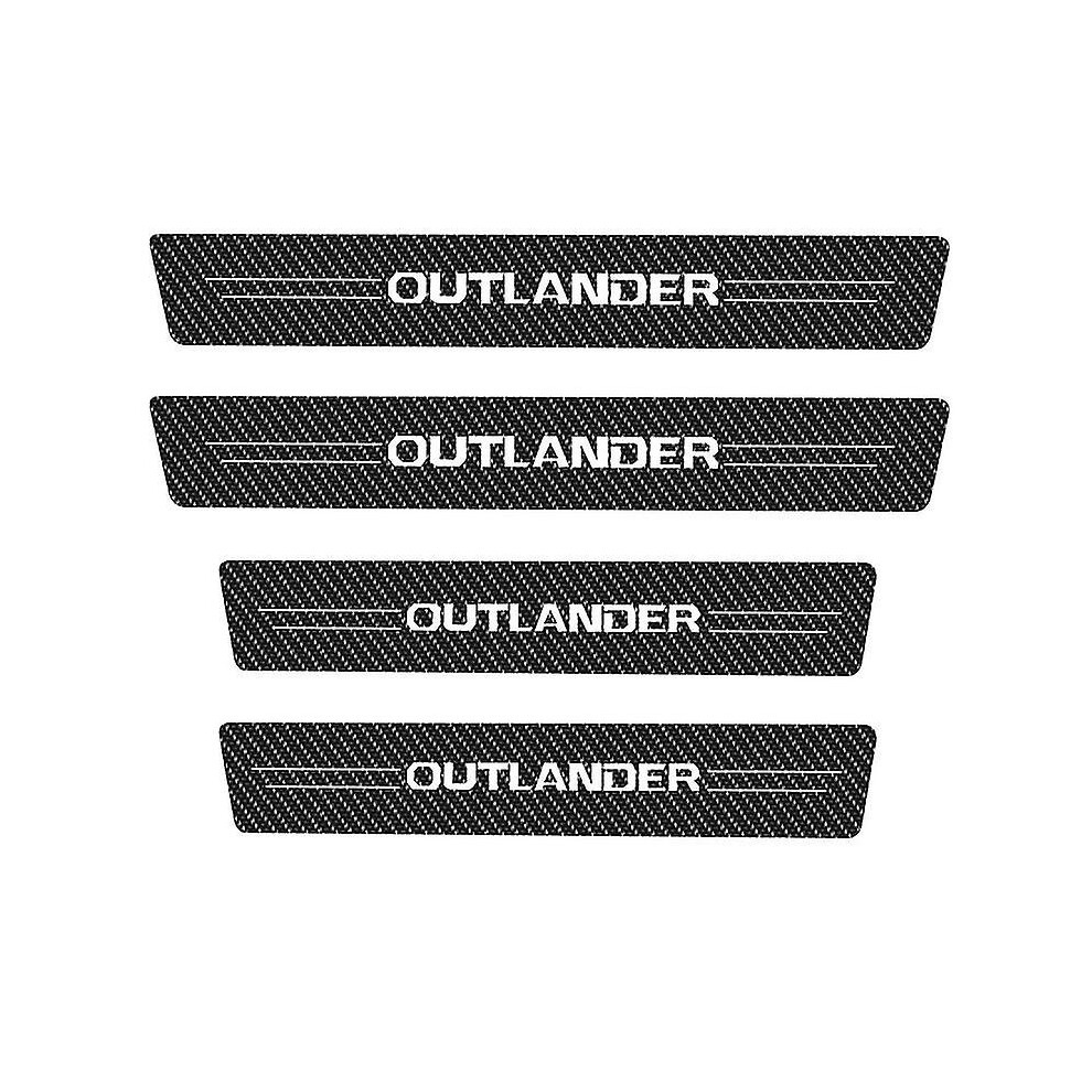 4Pcs Car Stickers Anti Scratch Door Sill Protector For Mitsubishi Outlander Car Threshold Protection Carbon Fiber Car Stylin 9033322758503