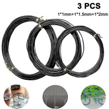 3pack Bonsai Wire Bonsai Tree Training Wires Anodized Aluminum Crafting Diy Wires Ties For Crafts Making,size 1.0mm/1.5mm/2.0mmbrown, Black
