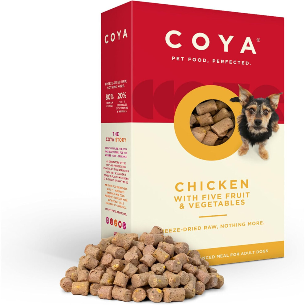 Coya Freeze-Dried Raw Chicken Dog Food For Adults 150G - 80/20 Blend, Grain-Free & Hypoallergenic Premium Nutrition