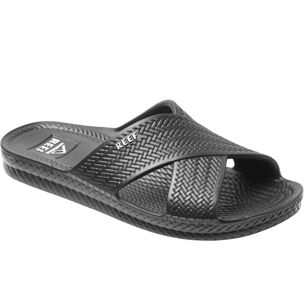 (4 UK, Black) Reef Womens Water X Slide Summer Beach Pool Sandals Thongs Flip Flops Sliders