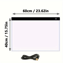 (A2) Three Layers Dimmable Led Light Pad Copy Drawing Board Pad Tracing Light