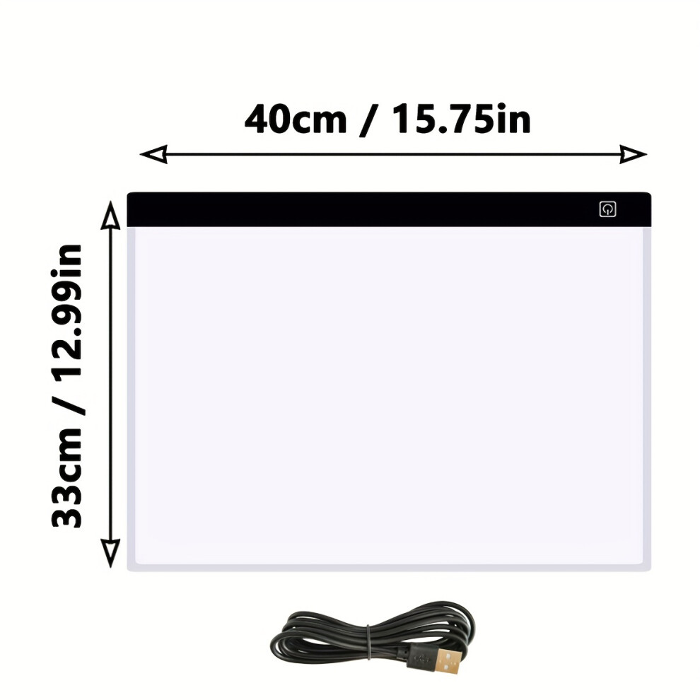 (A3) Three Layers Dimmable Led Light Pad Copy Drawing Board Pad Tracing Light