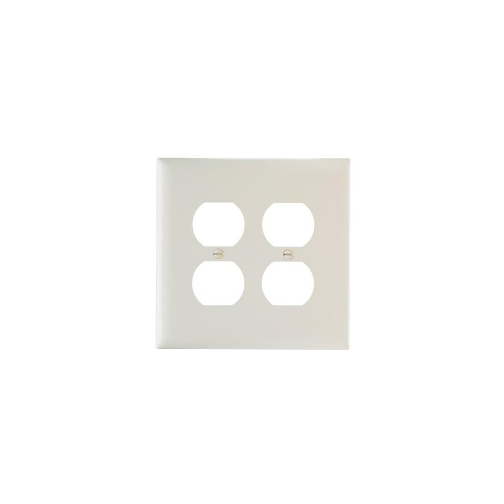 Double Duplex Outlet Opening Nylon Wall Plate, 2 Gang, Almond -Tpj82lacc10 785007277982