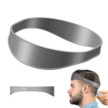 (Grey) Hair Trimming Guide, Curved Silicone Haircut Band For Diy Home Haircuts