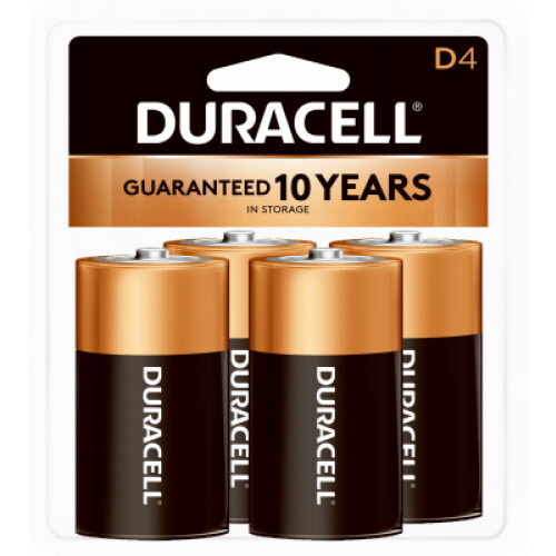 Duracell Alkaline Batteries, D, 4-Pk. MN1300R4Z