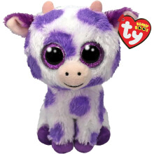 Ty Beanie Boo Ethel - Gepunktete Lila Kuh - 6"