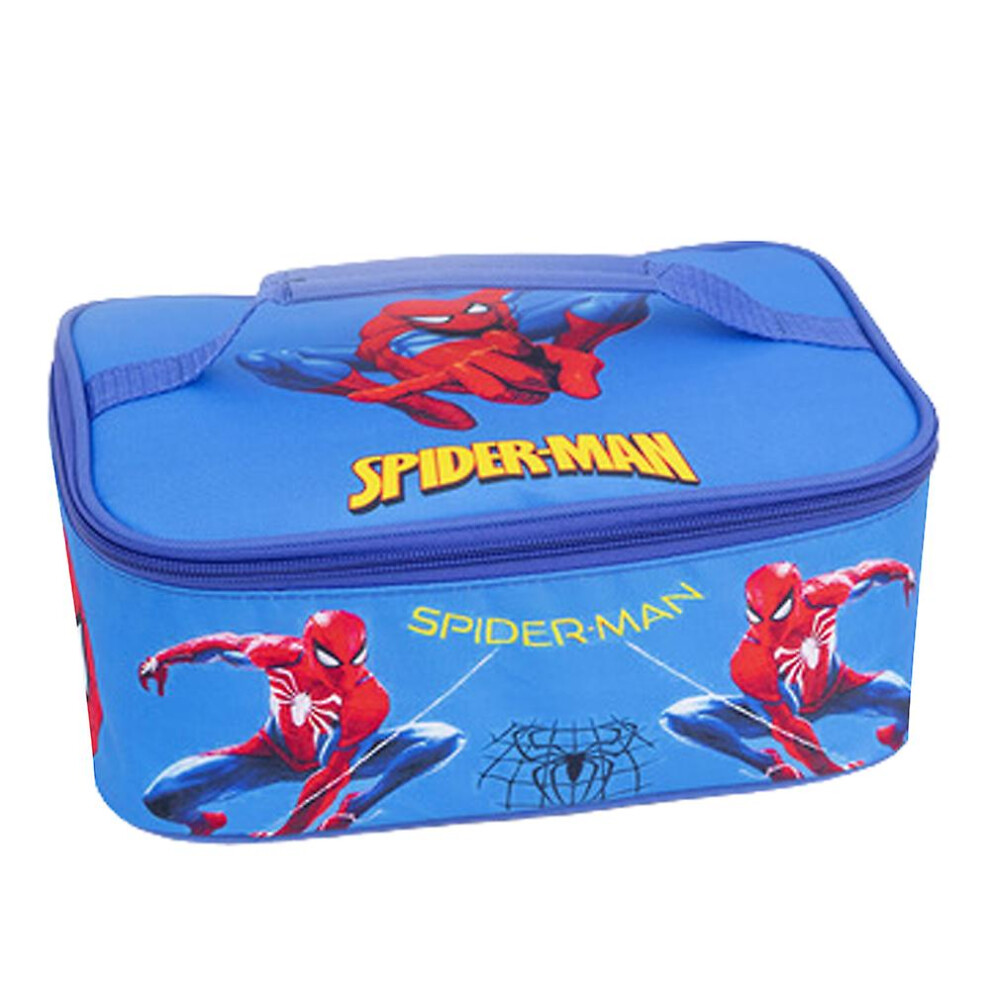 (Spiderman) Frozen/ Spiderman/ Cars Print Kids Insulated Lunch Box School Picnic Bento Handbag Thermal Tote Bag For Boys Girls