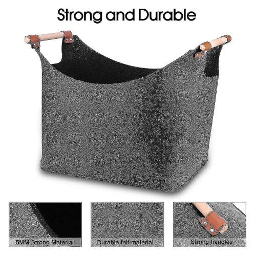 Felt Bag, Firewood Basket, Extra Thick Felt 2
