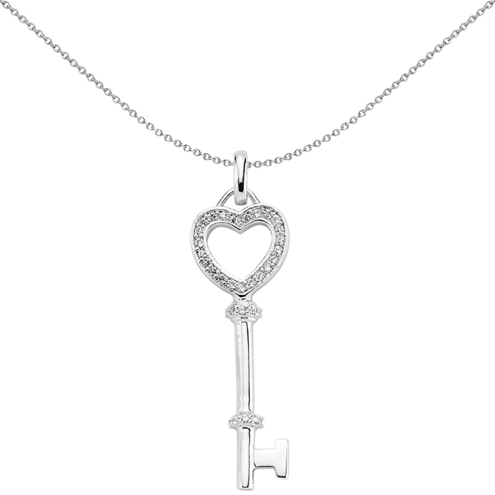 Jewelco London Rhodium-Coated Sterling Silver Charm Pendant - GVP199