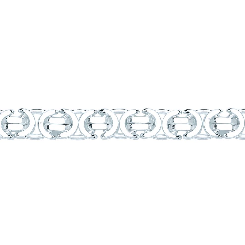 (18) Jewelco London Unisex Rhodium Plated Sterling Silver Flat Byzantine Chain Necklace - GVCH58