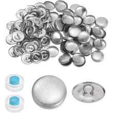 Map 100 Sets Self Cover Button Kit 30l 075 19mm With Wire Backs Aluminum Buttons To Cover Fabric Button Maker Covered Buttons Kit With 2 Tools For Diy