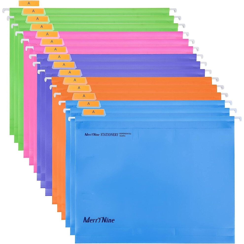Hanging File Folders Set: 15 Letter-Size Suspension Files With Tabs & Card Inserts, Durable Polypropylene, Holds 200 Sheets White