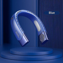 (Blue) Xiaomi 6000mah Hanging Neck Fan Portable Air Conditioner Type-c Usb Rechargeable Air Cooler 5 Speed Electric Fan For Sports