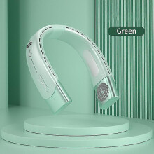 (Green) Xiaomi 6000mah Hanging Neck Fan Portable Air Conditioner Type-c Usb Rechargeable Air Cooler 5 Speed Electric Fan For Sports