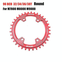 (32T, 96bcd round red) Deckas 96bcd Chainring Mtb Mountain Bike Bicycle Chain Ring 32t 34t 36t 38t Crown Tooth Plate Parts For M7000 M8000 M4100 M5100