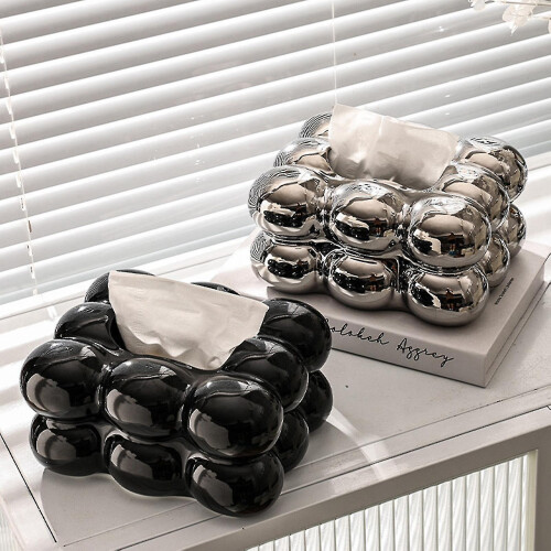 (brown) Tissue Box High Capacity Dust-proof Marshmallow Shape Tissue Case 1