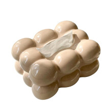 (brown) Tissue Box High Capacity Dust-proof Marshmallow Shape Tissue Case