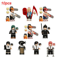 10pcs/set Chainsaw Man Mini Figures Building Block Set Minifigure Assembled Kids Toys Gifts Home Decoration