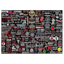 Rock Puzzle Rock Band Label Jigsaw Puzzles 1000 Pieces,for Adults, Music Collage Puzzle As Rock Musi