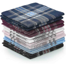 Men's handkerchiefs, 12 pack gents hankies, mens premium handkerchiefs cotton white pocket square ha