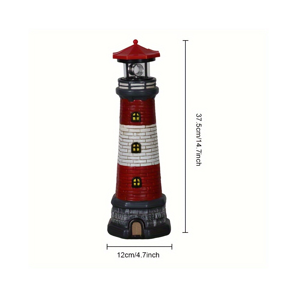 Xylfly (Red) Solar Lighthouse, Outdoor Garden Decoration,Garden Statue Ornament Red