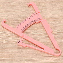(Red) Body Fat Caliper and Measurement Chart Combo - Accurately Track Your Body