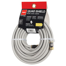 Quad Shield RF6 Coaxial Cable, Gray, 18-AWG, 25-Ft. -DH25QCEV